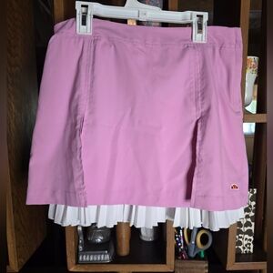 Ellesse Women's Tennis Skirt in Pink and White Small